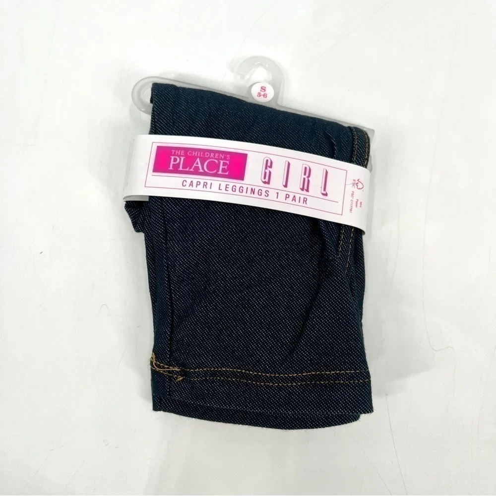 NWT CHILDREN'S PLACE Girl's Blue Capri Leggings (1 Pair) Size 5/6